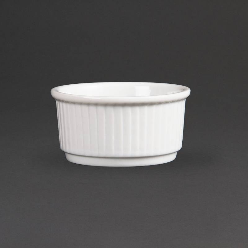 Olympia Stapelbare Witte Porselein Ramekin 8 cm 12 stuks