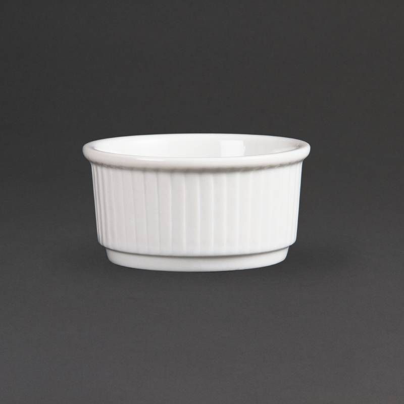 Olympia Stapelbare Witte Porselein Ramekin 8 cm - 12 stuks