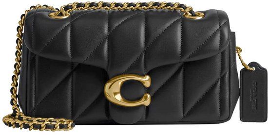 Coach Quilted Tabby 20 Crossbody Bag - Black Leather - Women's