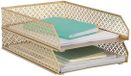 Blu Monaco Gold Bureau Organizer Stapelbare Papierlade Set van 2