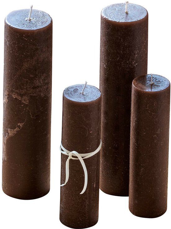 LOBERON Kaars set van 4 Avinal donkerbruin