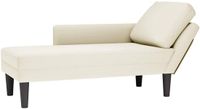 vidaXL Chaise longue met kussen en rechterarmleuning fluweel crèmekleurig