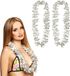 Boland Hawaii krans/slinger - 3x - Tropische kleuren zilver - bloemenslinger - Accessoires de déguisement de fête