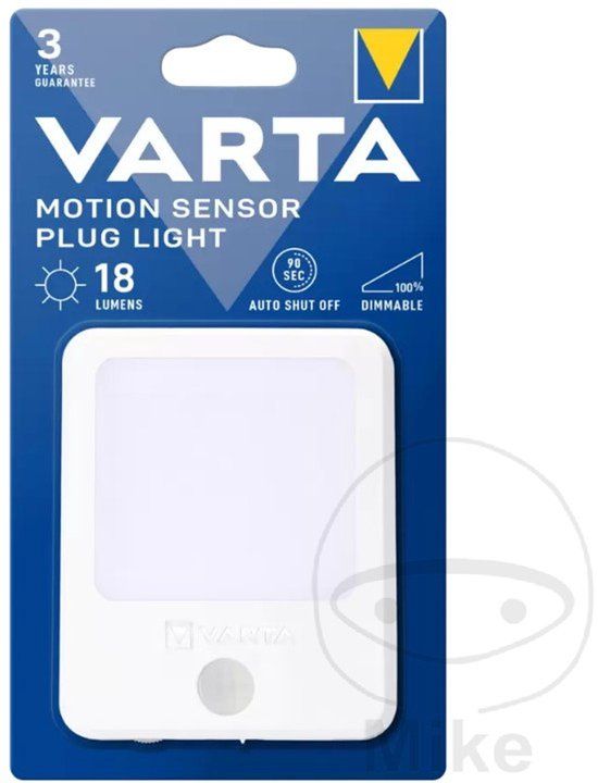 Varta Motion Sensor Plug Light Stopcontactnachtlampje Wit LED 18 lm
