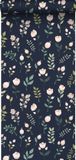 ESTAHome Behang Bloemen Donkerblauw, Roze en Groen - 53 cm x 10.05 m