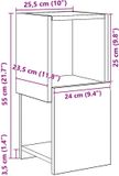 vidaXL Hoekkast 25,5x25x55cm Bewerkt Hout Beton Grijs