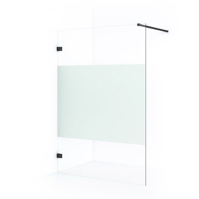 Maxaro Inloopdouche Diamond 140cm 8mm Helder Veiligheidsglas Zwart Chroom