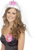 Smiffys Bride To Be tiara met sluier