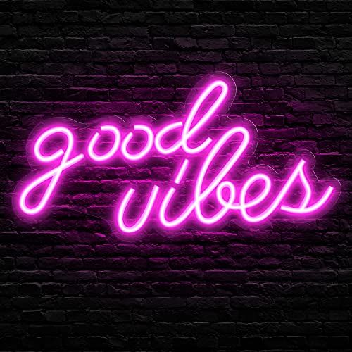 WanXing Blauw Good Vibes Neon Light, 7.9"x15.9" - LED Neon Sign