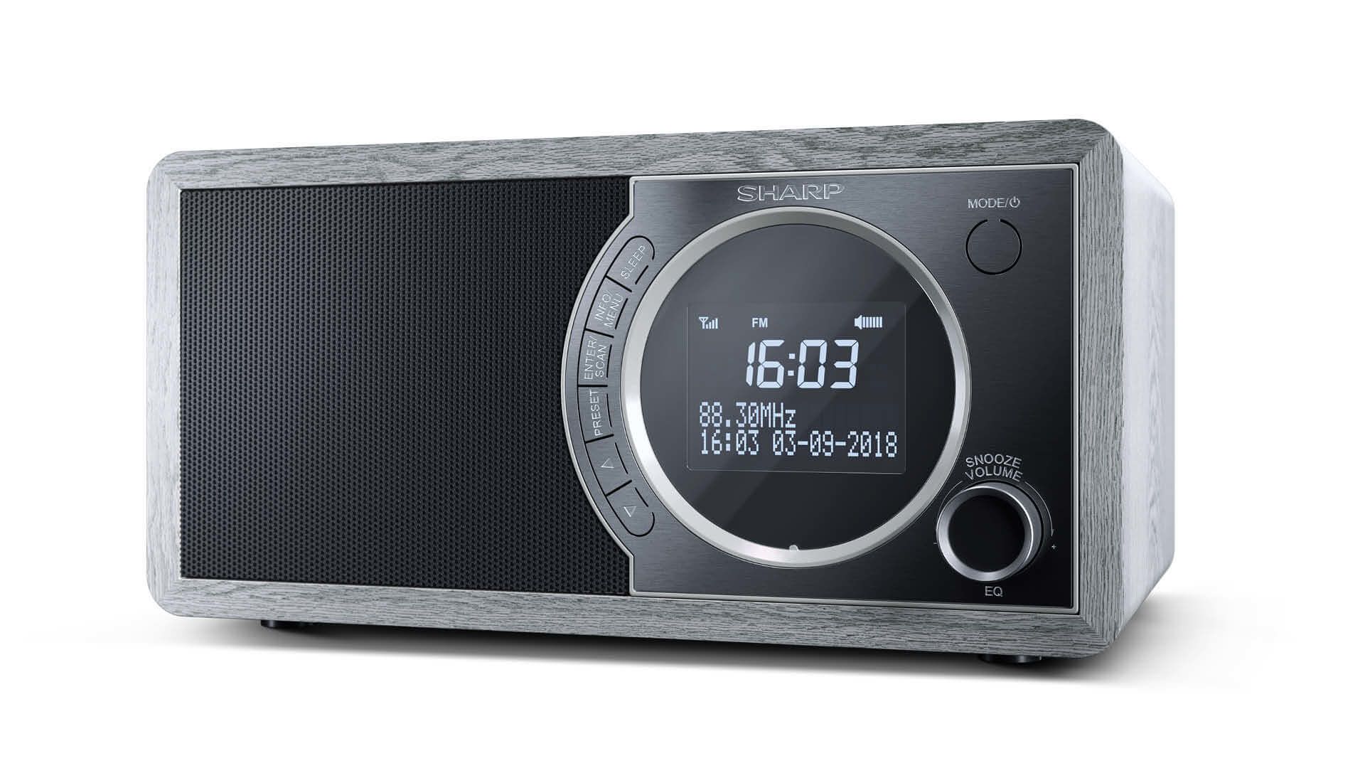 Sharp DR-450(GR) Personal Digital Radio - DAB/DAB+/FM - Bluetooth - Grey/Stainless Steel