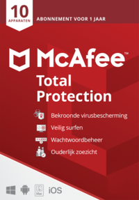 McAfee Total Protection 2021 | 10Apparaten - 1jaar | Windows - Mac - Android - iOS