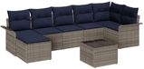 vidaXL Tuinbank - Set - 8 - st - Grijs - poly - rattan