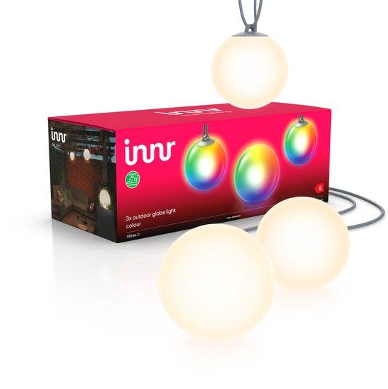 Innr Smart Outdoor Globe Color - 3 Pack - RGBW LED - Zigbee - Dimmable