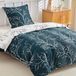TRANKIELO® - Ensemble de literie 135 x 200 cm - Housse de couette en microfibre avec fermeture éclair, bleu marine - Respirant et infroissable