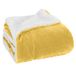 Elegant Comfort Luxe ultra-pluche fluwelen fleece plaid zacht, warm, gezellig | Micromink Sherpa-Backing omkeerbare deken voor bed, bank en bank, effen geel