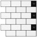 vidaXL Subway Tegel 10 st Wit Zwart 30 x 30 cm Polyurethaan en PET