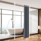 Merkloos Tringle à rideaux verticale sans perçage - Tringle à rideaux autoportante avec tension verticale - 1,22-3,05 m réglable en hauteur - Largeur 70-177 cm réglable - 3 tringles Blanc