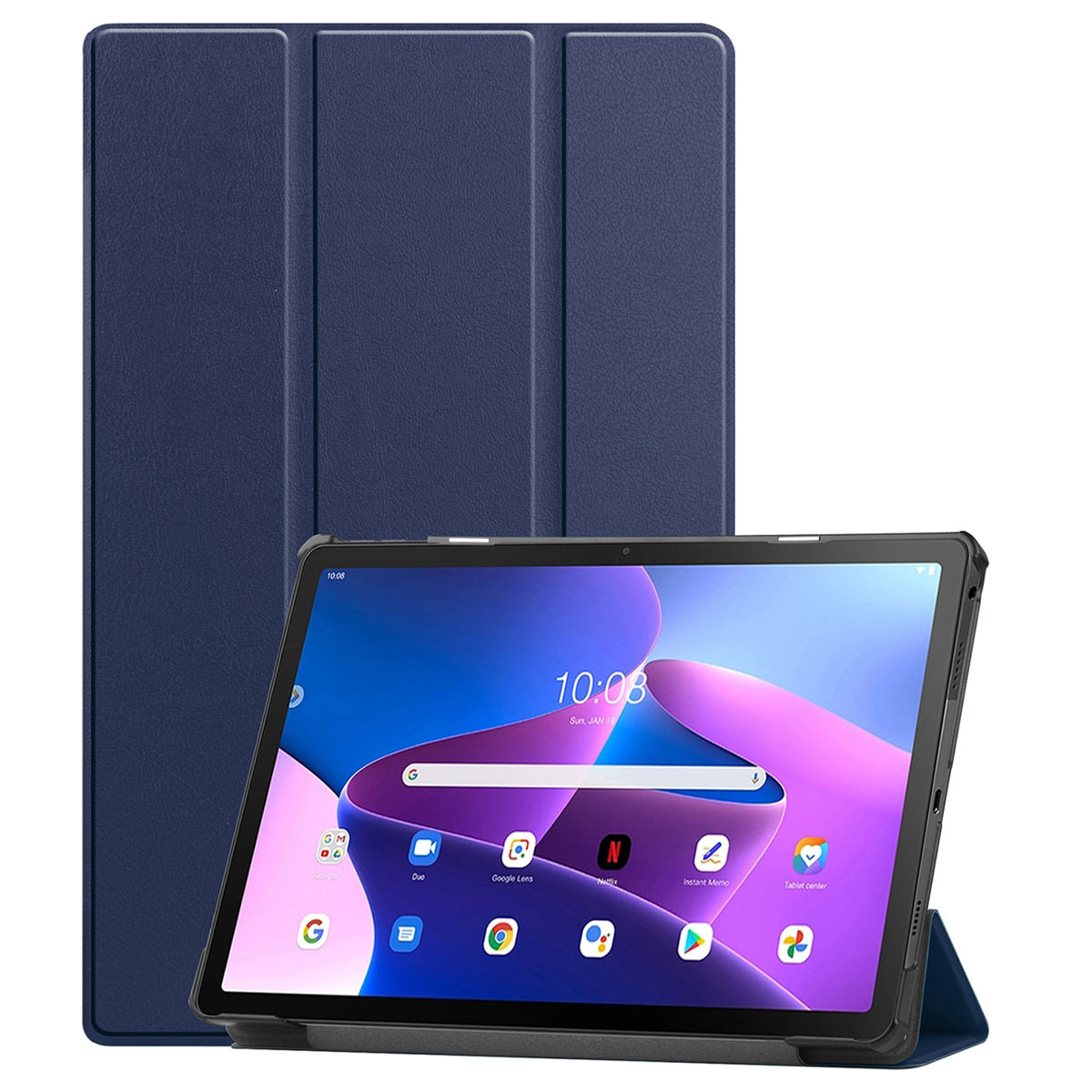 imoshion Trifold Bookcase Lenovo Tab M10 Plus (3rd gen) tablethoes - Donkerblauw