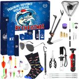 Merkloos / Sans marque Paws & Crafts B.V. Adventskalender 2025 Mannen - 24 Dagen Vissers Adventskalender voor Mannen - Kerstcadeaus voor Visliefhebbers met 24 Vistuig