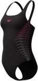 Speedo Eco Placement Muscleback Badpak Kinderen Zwart/Roze/Oranje