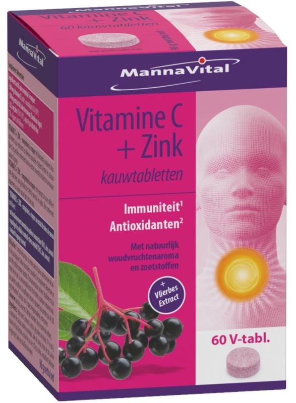 Mannavital Vitamine C + Zink Kauwtabletten - 5412339103560