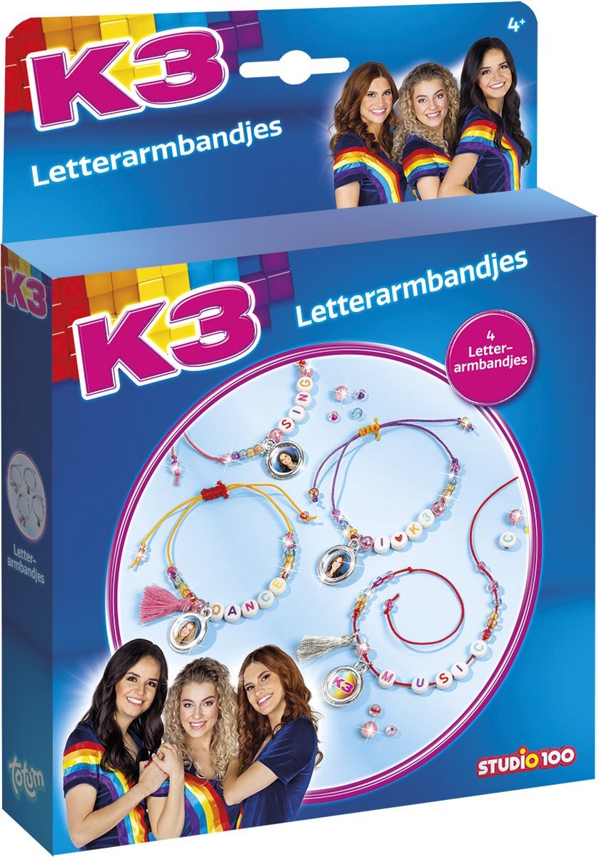 Totum K3 4 Letterarmbandjes maken - DIY sieradenset - Studio 100