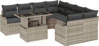 vidaXL Tuinbank Set Lichtgrijs Poly Rattan