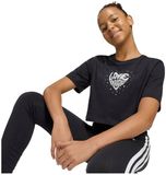 Adidas Everyday Glam Cropped Graphic T-shirt Zwart