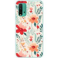 Xiaomi Redmi 9T Flower wall bedrukt siliconen hoesje