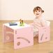 Table et chaise Montessori, hauteur réglable, rose