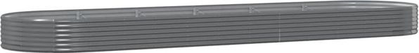 vidaXL bac à plantes 523x140x36 cm acier galvanisé gris