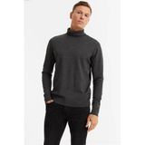 Anytime Grey Melange Turtleneck Sweater