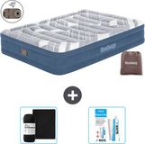 Bestway Luchtbed - 2-Persoons - 152 x 203 x 36 cm - Blauw - Inclusief Pomp, Hoeslaken en Reparatieset