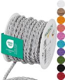 Halbach Seidenbänder Premium koord (lichtgrijs), breedte 6 mm, lengte 10 m, Made in Germany en Öko-Tex gecertificeerd, glanzend satijnen koord van acetaat