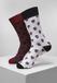 Urban Classics Skull Allover 2Pack burgundy/white Sokken - Schedel sokken - 39/42 - Bordeaux rood/Wit