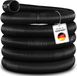 tillvex® Tuyau de piscine Germany | Tuyau solaire avec manchons | tuyau solaire pour piscines et bassins de baignade | tuyau d'aspiration | tuyau de pompe | tuyau d'eau flexible (Noir, 30m / 38mm)