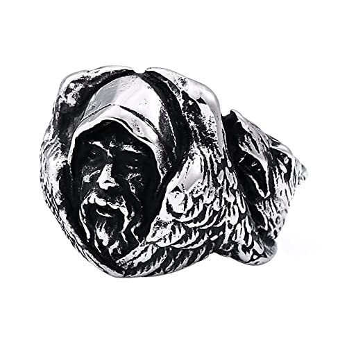 Cf Noorse Mythologie Odin Raven Keltische Wolf Ring Mens Viking Fenrir