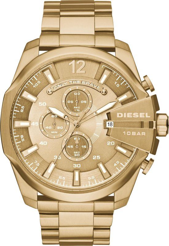 Diesel Mega Chief DZ4360 Herenhorloge 51 mm - Goudkleurig