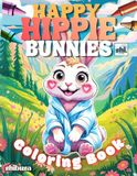 Happy Hippie Bunnies Coloring Book