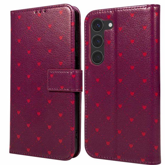 imoshion Hoesje - Geschikt voor Samsung Galaxy S23 - Design Bookcase smartphone - Crush Check Coral Dust