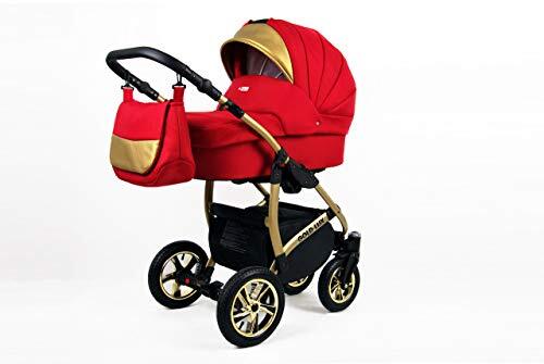 Lux4Kids Kinderwagen Kinderwagen 3in1 Isofix Golden Glow door ChillyKids Scarlet 2in1 Zonder autostoel