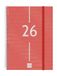 Finocam Spiraalkalender 2026, weekoverzicht, dwarsaanzicht, januari - december (12 maanden), jaarplanner 2026, met elastiek, omslag van polypropyleen, spiraalbinding, rood, Catalaans