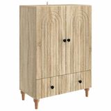 vidaXL Dressoir Sonoma Eiken 66 x 34,5 x 95 cm Bewerkt hout
