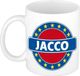 Bellatio Decorations - Jacco voornaam - koffiemok - beker - wit/blauw - 300 ml