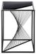 Casablanca Ray bijzettafel van glas en metaal, vierkant, hoogte 51 cm, breedte 48 cm, zwart