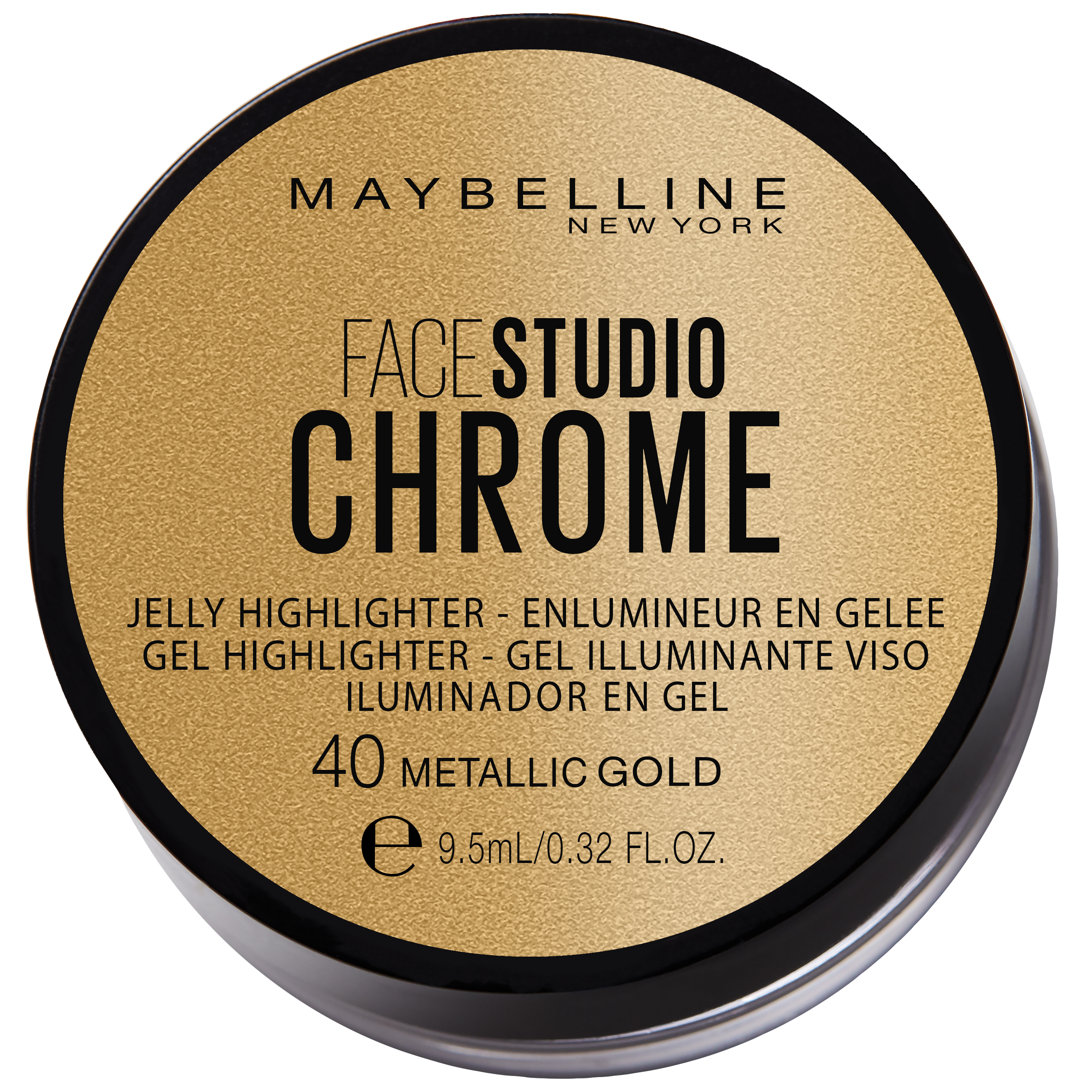 Maybelline Facestudio Chrome Jelly Highlighter - 40 Metallic Gold - Limited Edition Highlighter - 9,5 ml