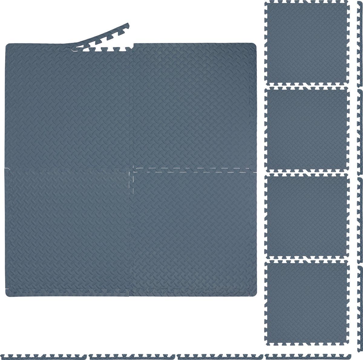 Relaxdays beschermmat fitness - 60 x 60 cm - grijs