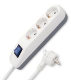 REV ICE verlengkabel, stekkerdoos, meervoudige stekkerdoos 3-voudig, kabel 5m, max. 3500W, zwart