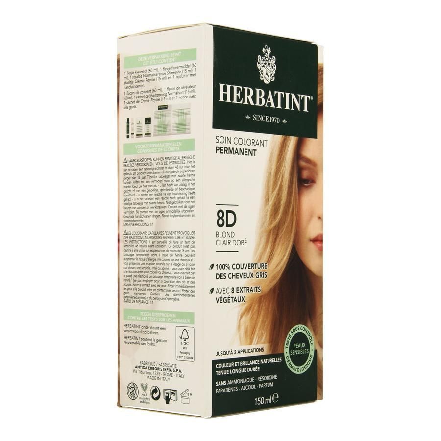 Herbatint Haarverf 8D Lichtgoud Blond