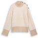 Tom Tailor Loszittende Gebreide Trui Beige Melange White Zig Zag Maat XL